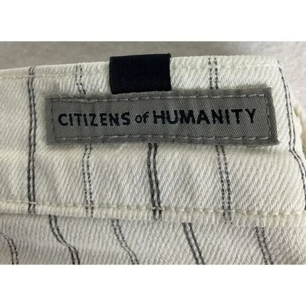 Citizens‎ of Humanity Rocket Crop High Rise Skinny Jean Womens 29 White Striped